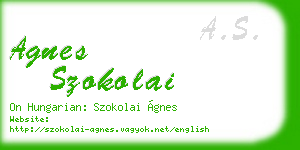 agnes szokolai business card
