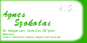 agnes szokolai business card